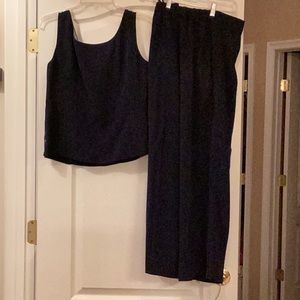 3 pc navy blue pants suit